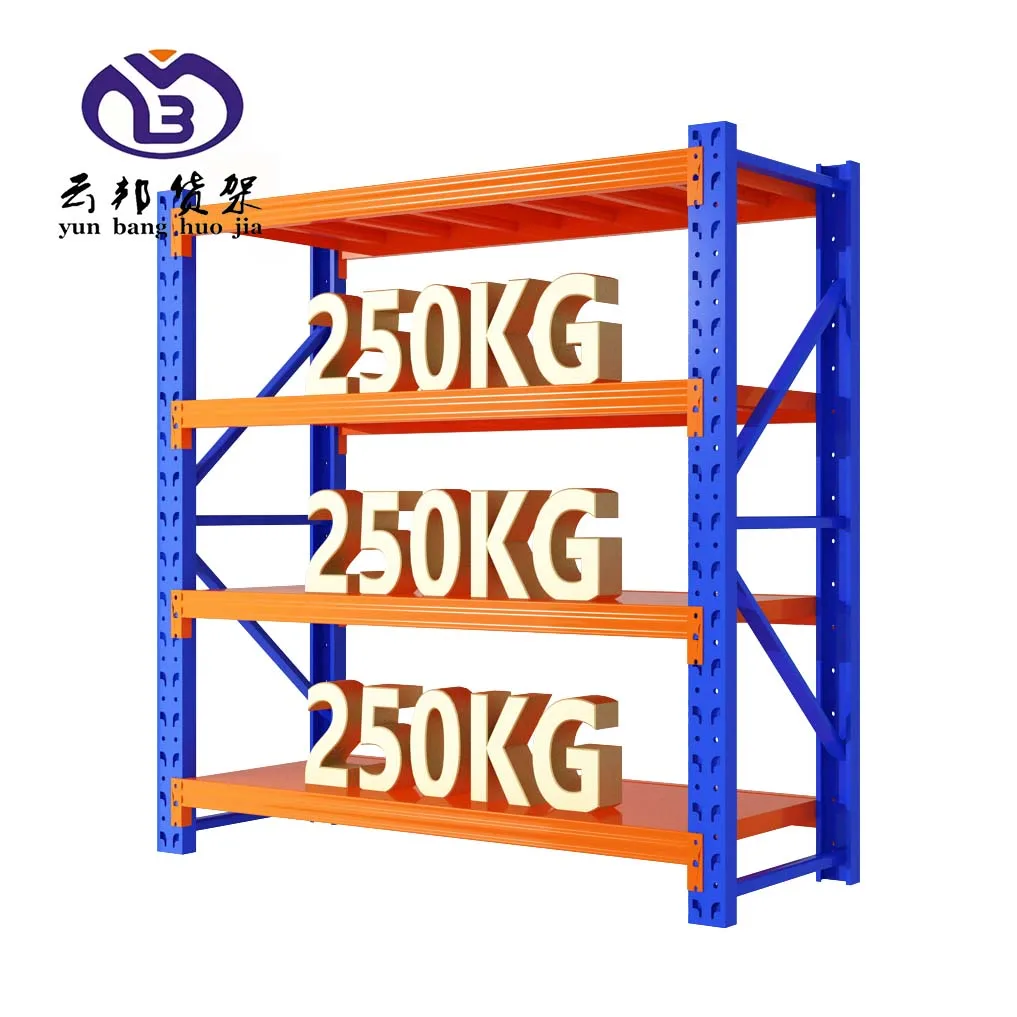 Light Duty Boltless Rivet Steel Shelving Heavy Load Corrosion Protection 4-Layer Beam Racks For Warehouse Garage Home Use