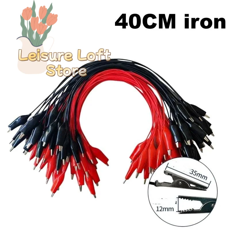 Red Black 2Pcs Double-ended Alligator Test Clips Non-slip Crocodile Leads for Home Appliance Repair Lab Testing