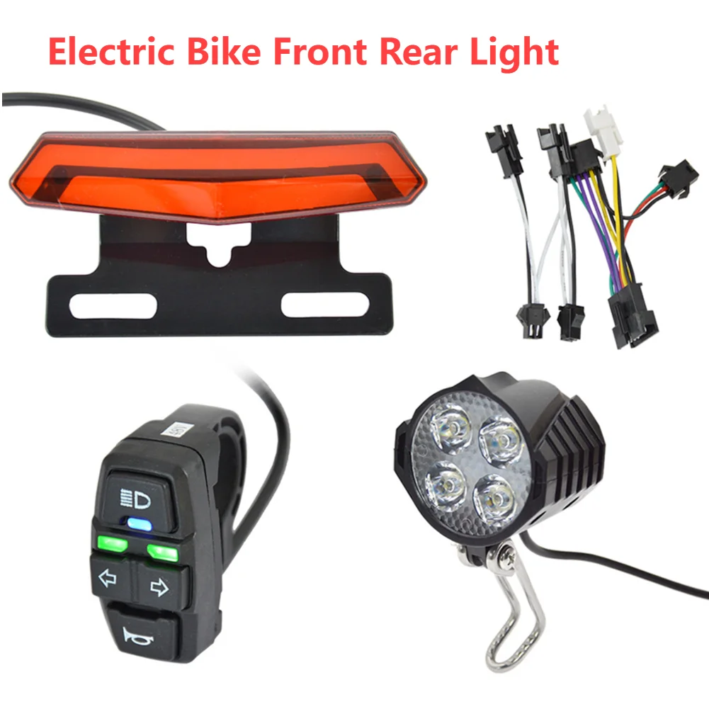 

36-48V Ebike Front Brake Rear Light Set Horn Headlight Switch Energy Saving Easy Installation Electric Bicycle Front Rear Access