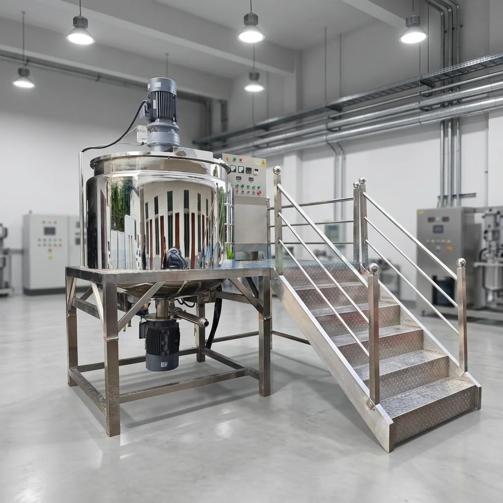 CYJX Stainless Steel Emulsifying Mixer Lotion Shampoo Cream Cosmetics Mixing tank with Agitator Homogenizer