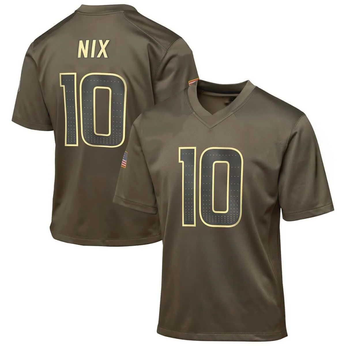 Denver 10 Bo Nix Orange Herren American Football T-Shirt V-Ausschnitt 2026 Sommer Atmungsaktives Schnelltrocknendes T-Shirt für Männer und Frauen Y2K – Detail 5