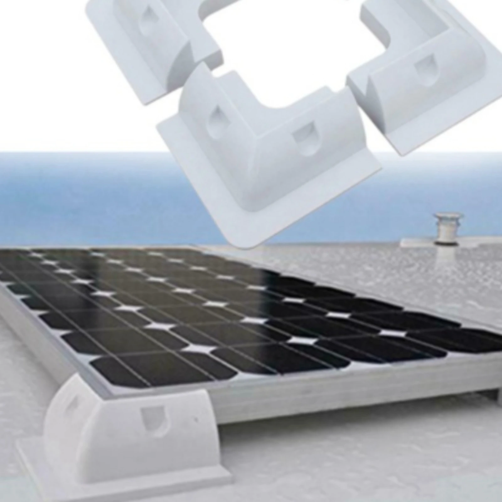 4 Pieces Solar Panel Mounting Bracket with Junction Box moldedMolded ABS Solar Panel Corner Bracket Scratch-Resistant