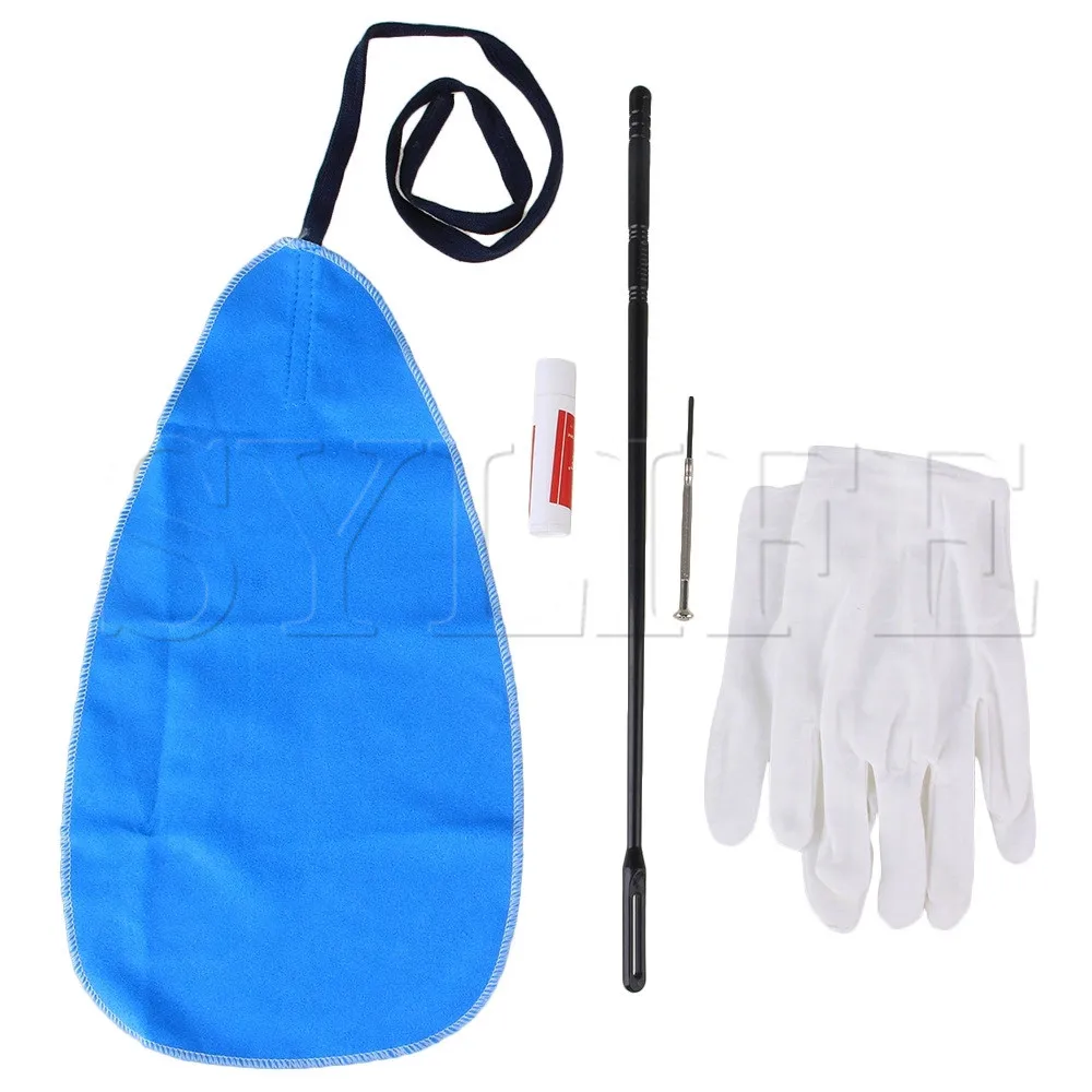 Flute Cleaning Care Kit Set with Cleaning Cloth Stick Gloves Pack of 5