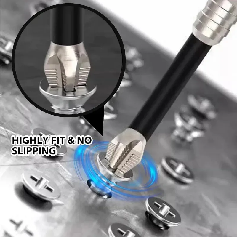 6/12 Pcs Driver Bit K5 Impact Screwdriver Bits Anti-Slip Magnetic Drill Bits Teeth Phillips Impact Bit Cross Head Electric Drill