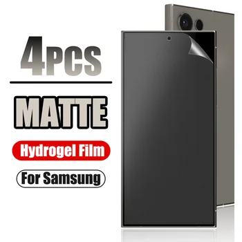 삼성 갤럭시 S24 S23 S21 S22 울트라 Fe 플러스 S10 S20 전면 스크린 보호대 M31 M21 용 하이드로겔 필름 매트, 부드러운 유리 없음, 4 개