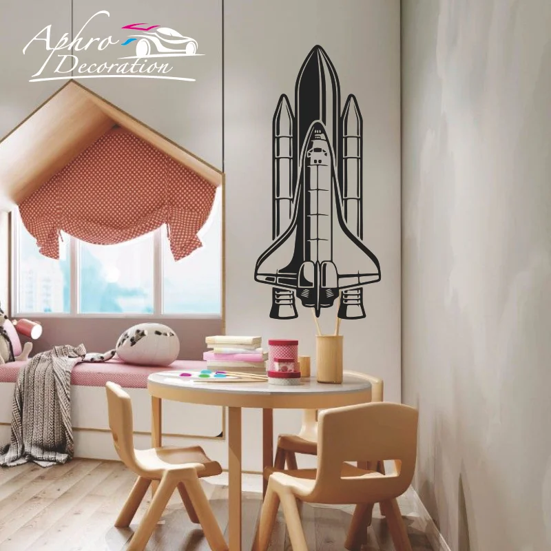 Space Planet Wall Decal Outer Stickers Space Vinyl Sticker Rocket Ship Decal Astronaut Decal Kids Bedroom Decoration