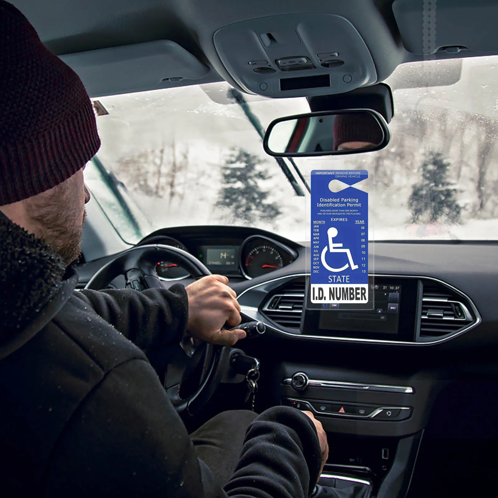 2 قطعة أصحاب علامة وقوف السيارات للسيارات واضح المعاقين لوحة حقيبة التخزين هوك تصميم للمعاقين وقوف السيارات تصريح السيارات #6