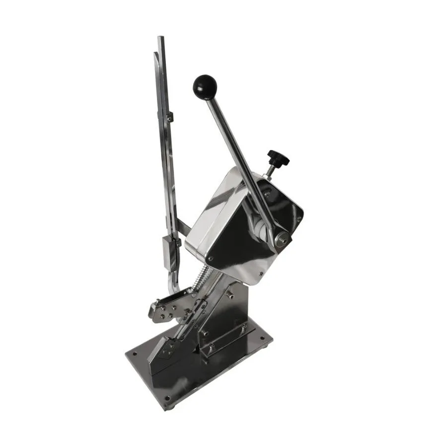 ماكينة قص السجق شبه الأوتوماتيكية على شكل حرف U من الفولاذ المقاوم للصدأ ربط بلاستيكي يدوي لخيارات رقائق الطعام/الحزام/العلبة/الحقيبة #5