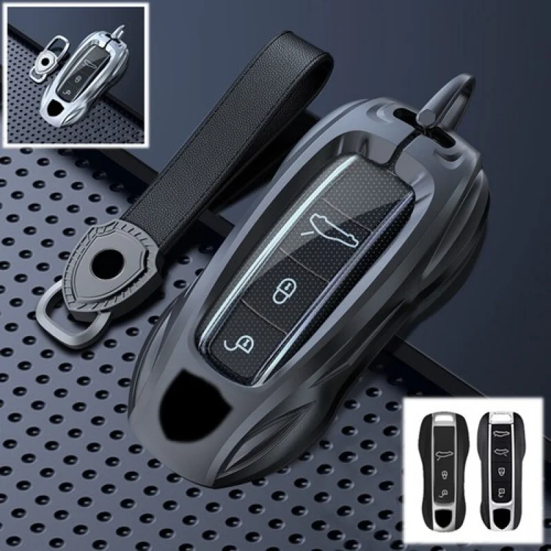 

A+ Zinc Alloy TPU Car Key Fob Case Cover Bag For Porsche Cayenne Panamera 911 Macan