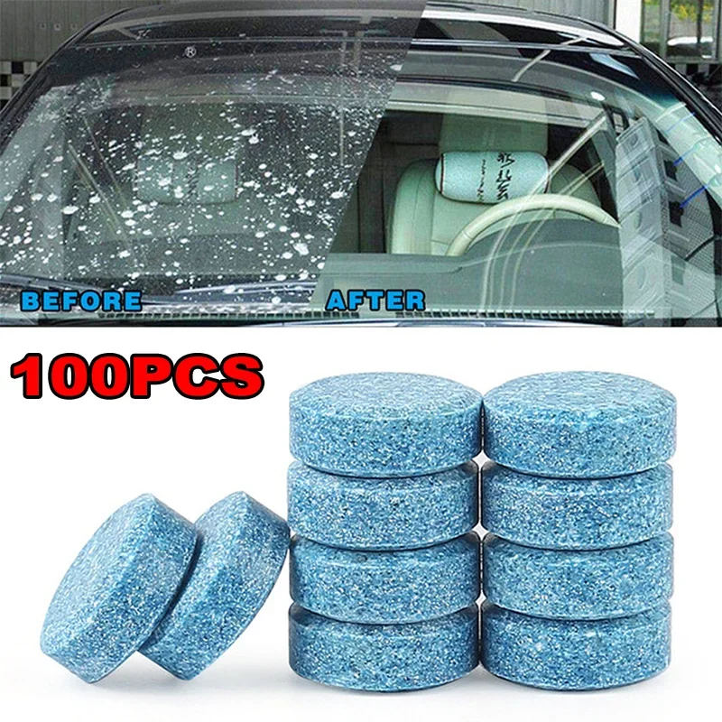 10/20/50/100Pcs Car Windscreen Wiper Effervescent Tablets Car Glass Solid Cleaner Toilet Cleaning Car Accessories