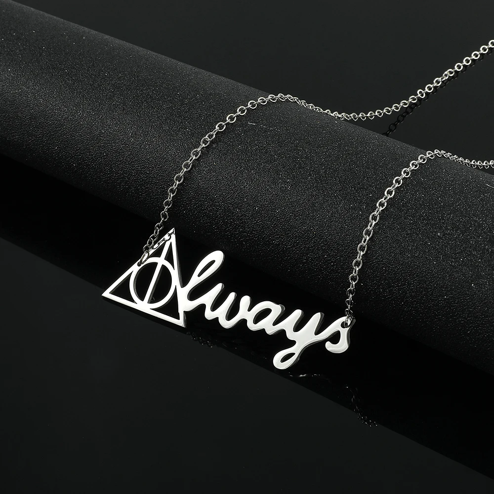 Deathly Hallows Always Pendant Necklace for Women Girls Silver Color Accessories Jewelry Gifts