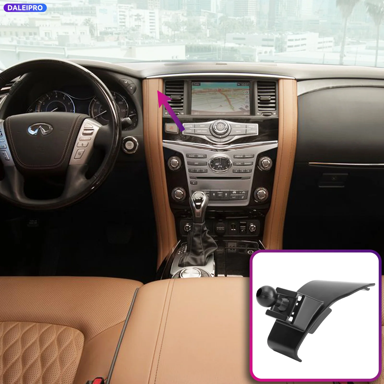 Support de téléphone intelligent pour véhicule Infiniti QX80 QX56 2011-2019 2020, base de support de téléphone pour voiture, accessoires de support de charge 66W