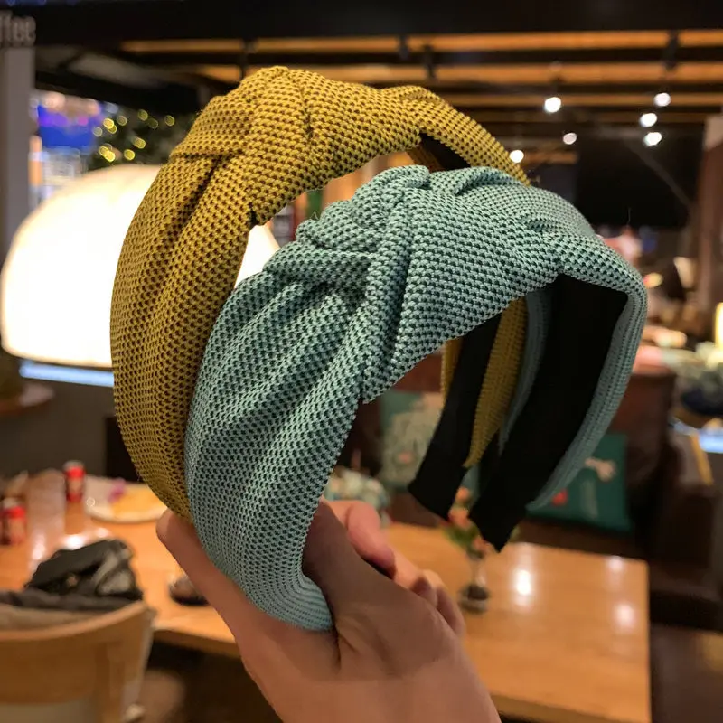 Hochwertiges Stoff-Haarband mit Knoten, breiter Kante, rutschfest, modisches Haar-Accessoire für Damen – Detail 2