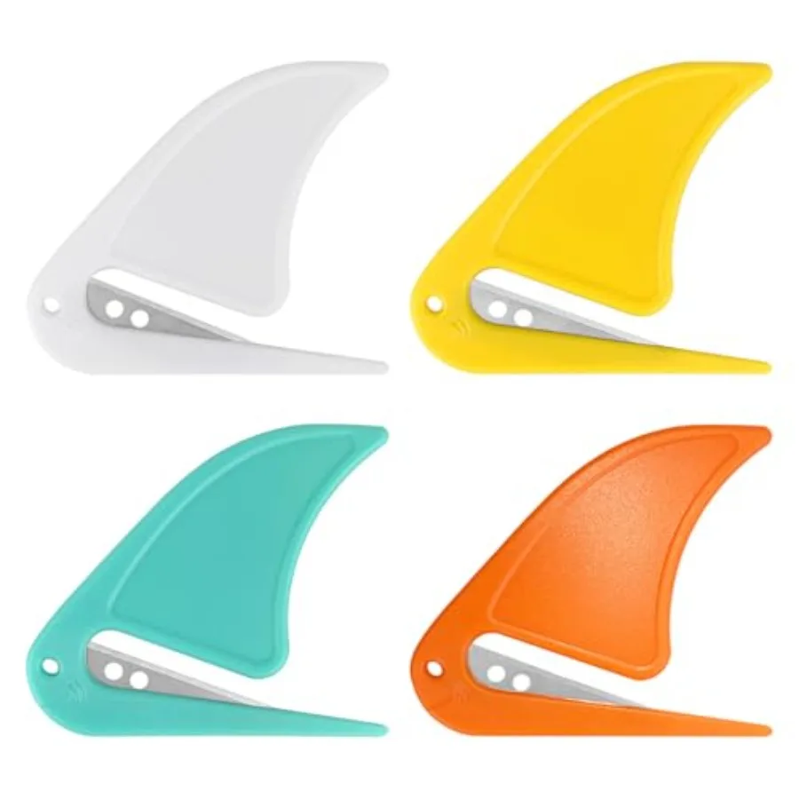 

ZUFECY 4pc Sharp Blade Box Cutters Safe Letter Opener Coealed Blade for Envelope Open Package Paper Cut Safe Mail Opener