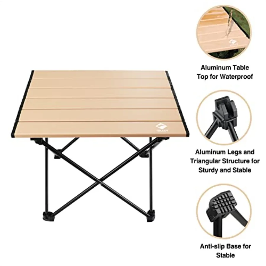 Tragbarer Camping-Beistelltisch, ultraleichter klappbarer Strandtisch aus Aluminium mit Tragetasche für Kochen im Freien, Picknick, Camp, Boot, Reisen