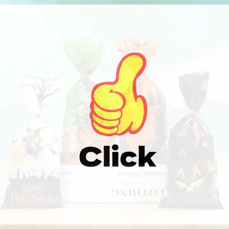 

50Pcs New Halloween Candy Bag Pumpkin Halloween Gift Bags Plastic Treat Packing Bags Halloween Party Decoration Supplies