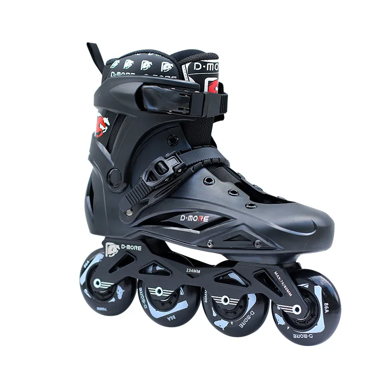 

Hot Selling Black Breathable FSK Flat Figure Professional Single-Row Roller Skates for Adults Fitness Walking Shoes for Summer