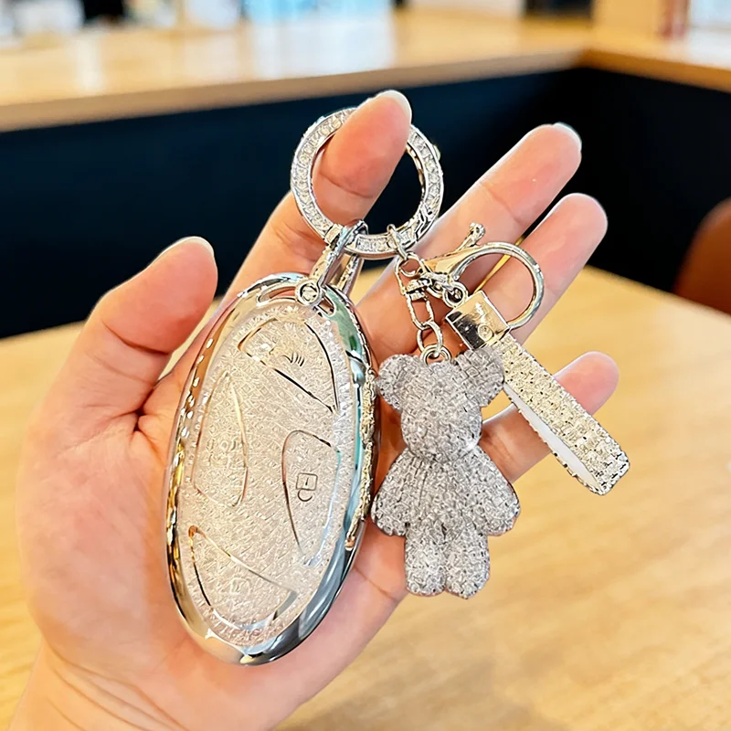 Crystal TPU Key Case for Hyundai Kona Ev Grandeur GN7 IONIQ 6 2023 2024 5 7 Button Remote Car Key Cover Fob Holder Accessories