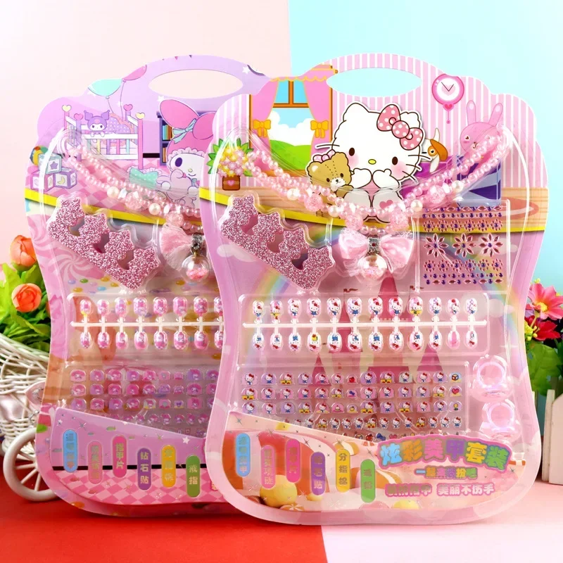 漫画のダイヤモンドの形をしたネックレス,ハローキティ,シンナモロールクロミスタイル,ネイルアート,ステッカー,クリスタル,子供へのクリスマスプレゼント