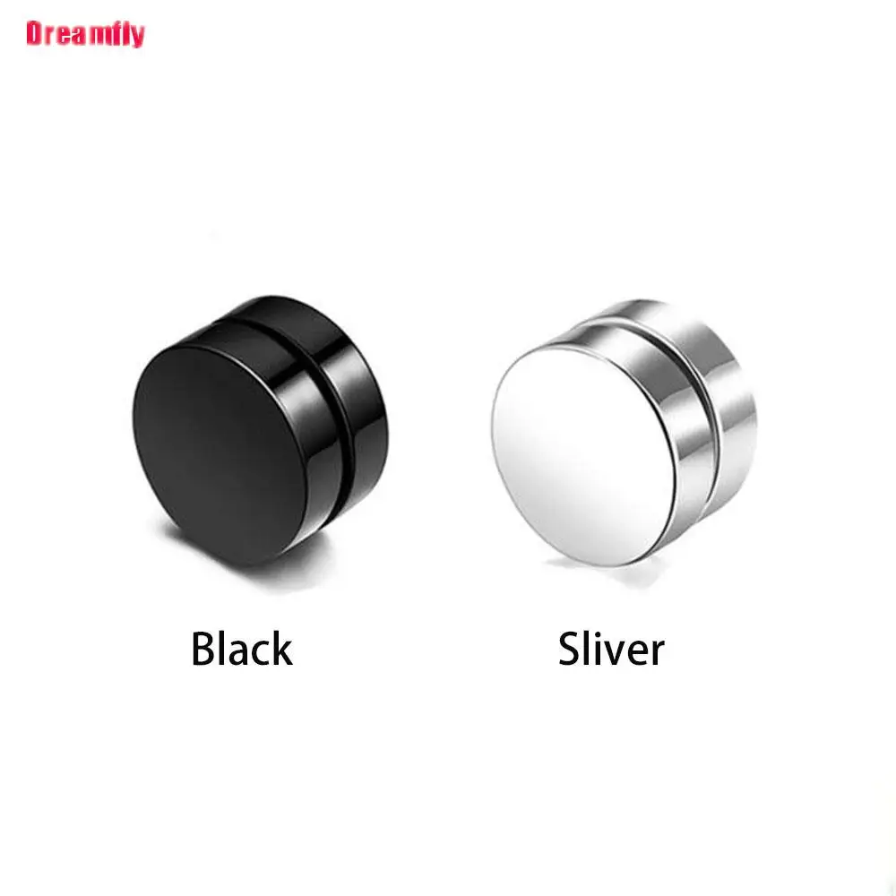 

1PCS Punk 6-12mm Titanium Steel Magnetic Earrings Weight Loss For Men Women Without Piercing Magnets No Ear Hole Earring