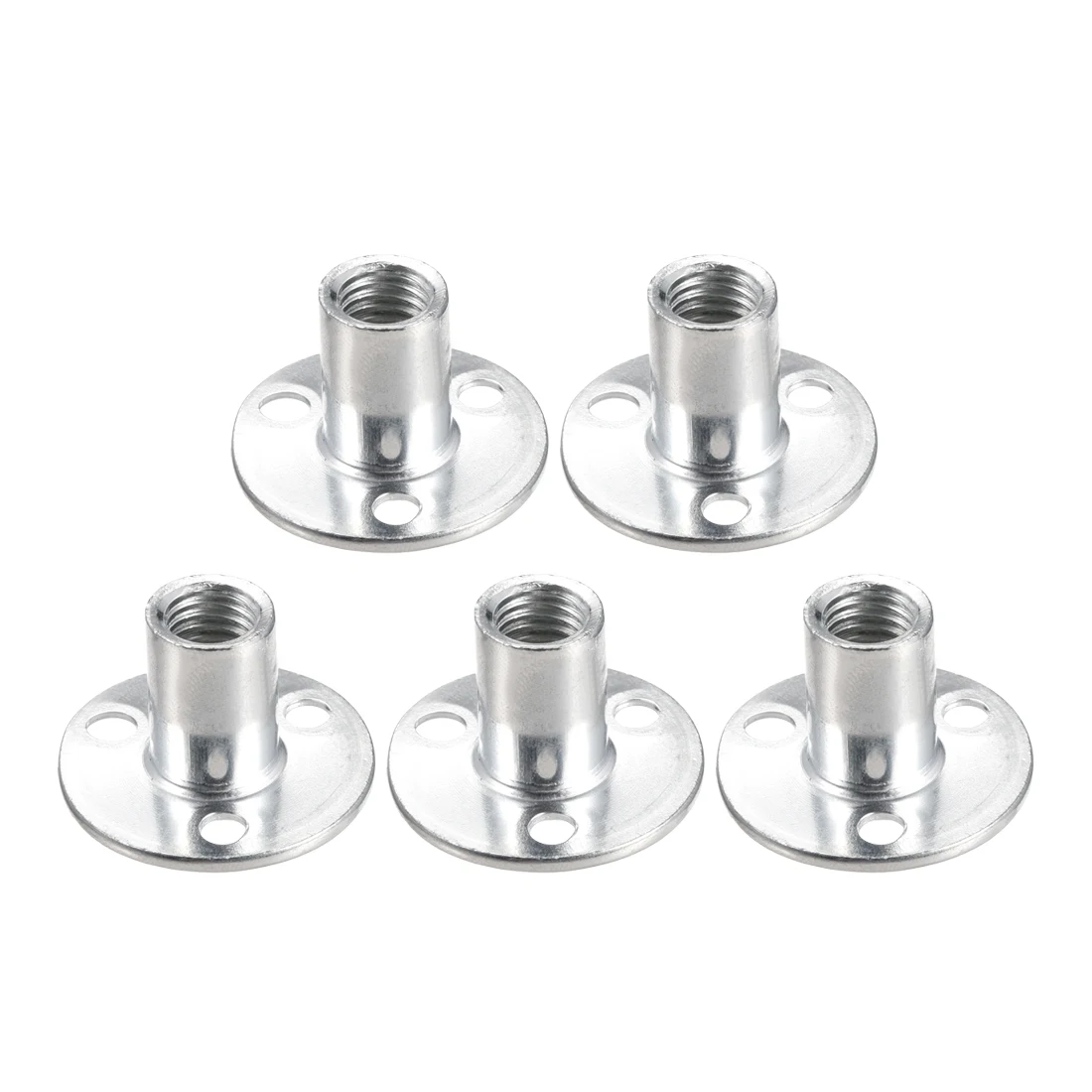 

5Pcs Iron Plate Lock Nut Furniture Plywood On Lock Nut Sofa Foot Lock Galvanized Three-hole Nut M12x40x2.5mm Brad Hole Tee Nut