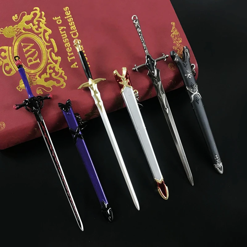 Fate/Stay Night Weapon Toys para meninos, Metal Katana, Fate Grand Order, Edward of Arc Sword, Régua Anime, Mode Gifts, 22cm