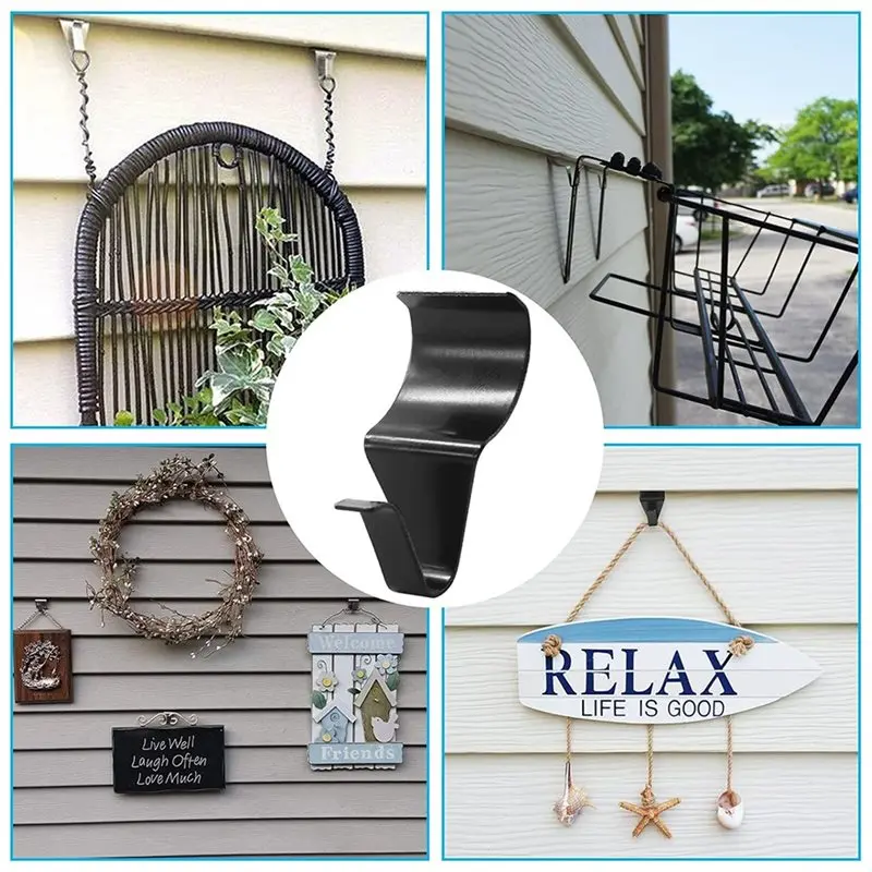 【THANKSGIVING DAY】24 Pcs Heavy Duty Stainless Steel Siding Hooks No Hole Needed Low Profile Siding Clips For Hanging Wreath