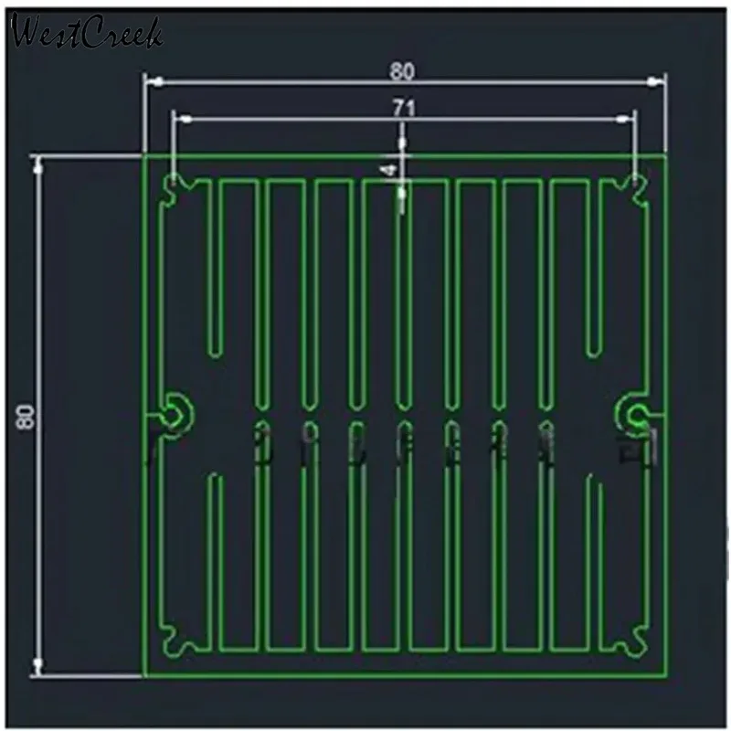 WESTCREEK 80x80mm square Aluminum round Heat Sink Radiator Heatsink for Cooling, Electronic Cooler, Chipset heat dissipation