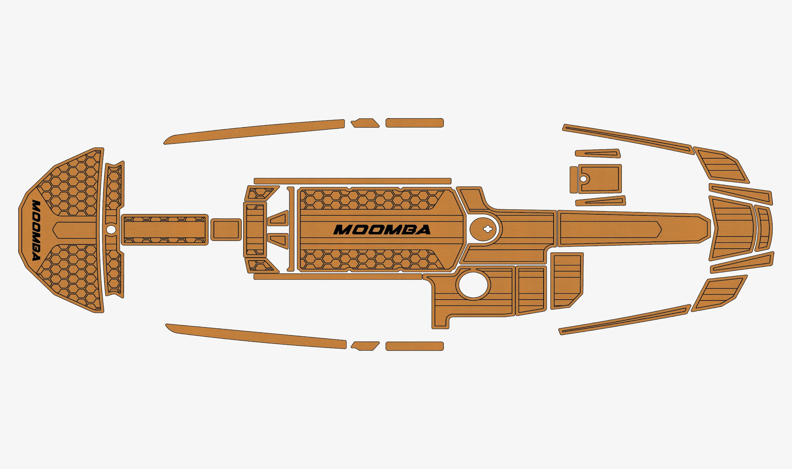 

Нескользящий коврик из морского искусственного тикового EVA - 2021-2024 Samoprzylepna подушка для палубы łodzi Moomba Max 1/4 дюйма (6 мм) для кабины и палубы