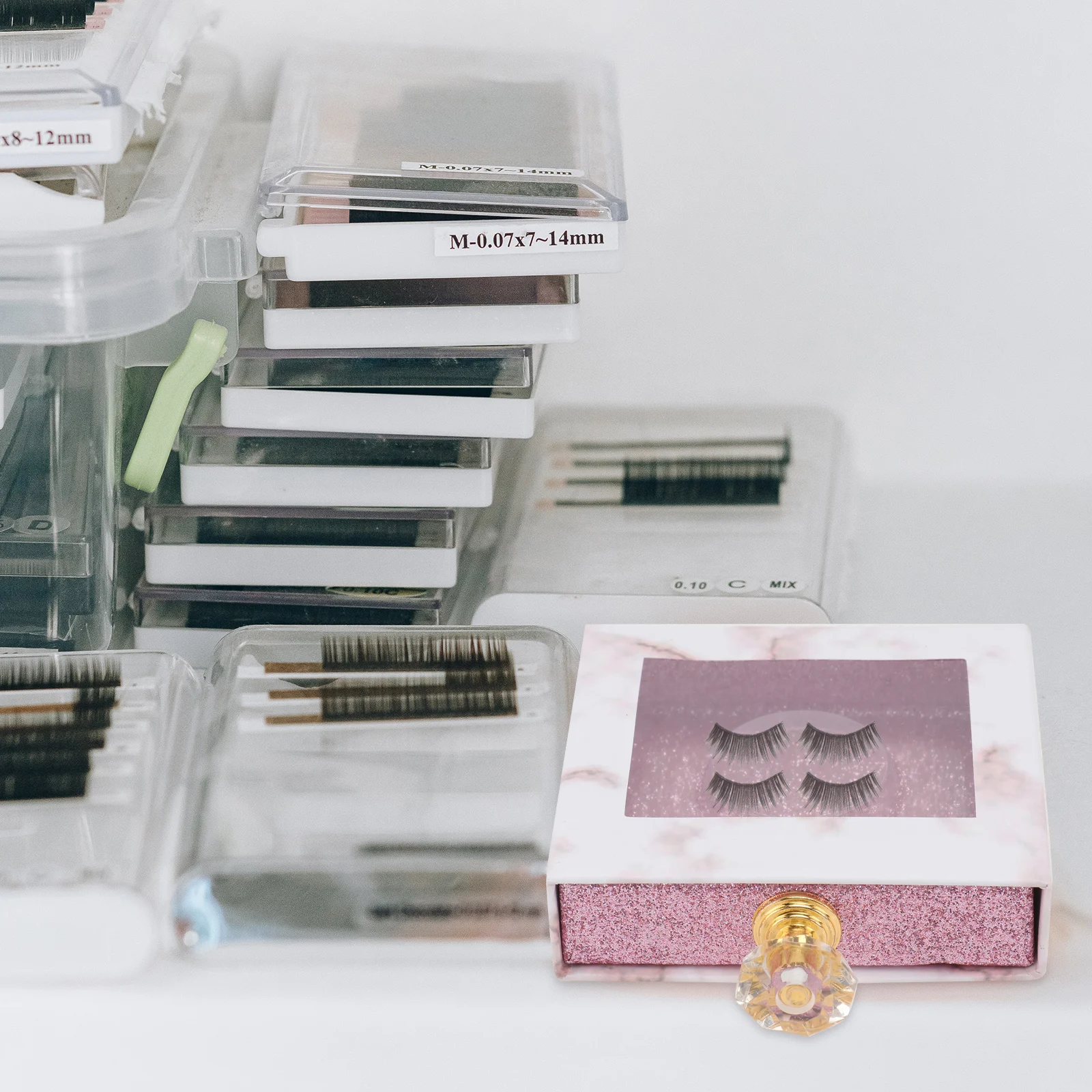 

Square Eyelash Box Empty Case Portable Lash ganizer False Eyelash Packaging Travel Paper Cardboard Lightweight Dustproof