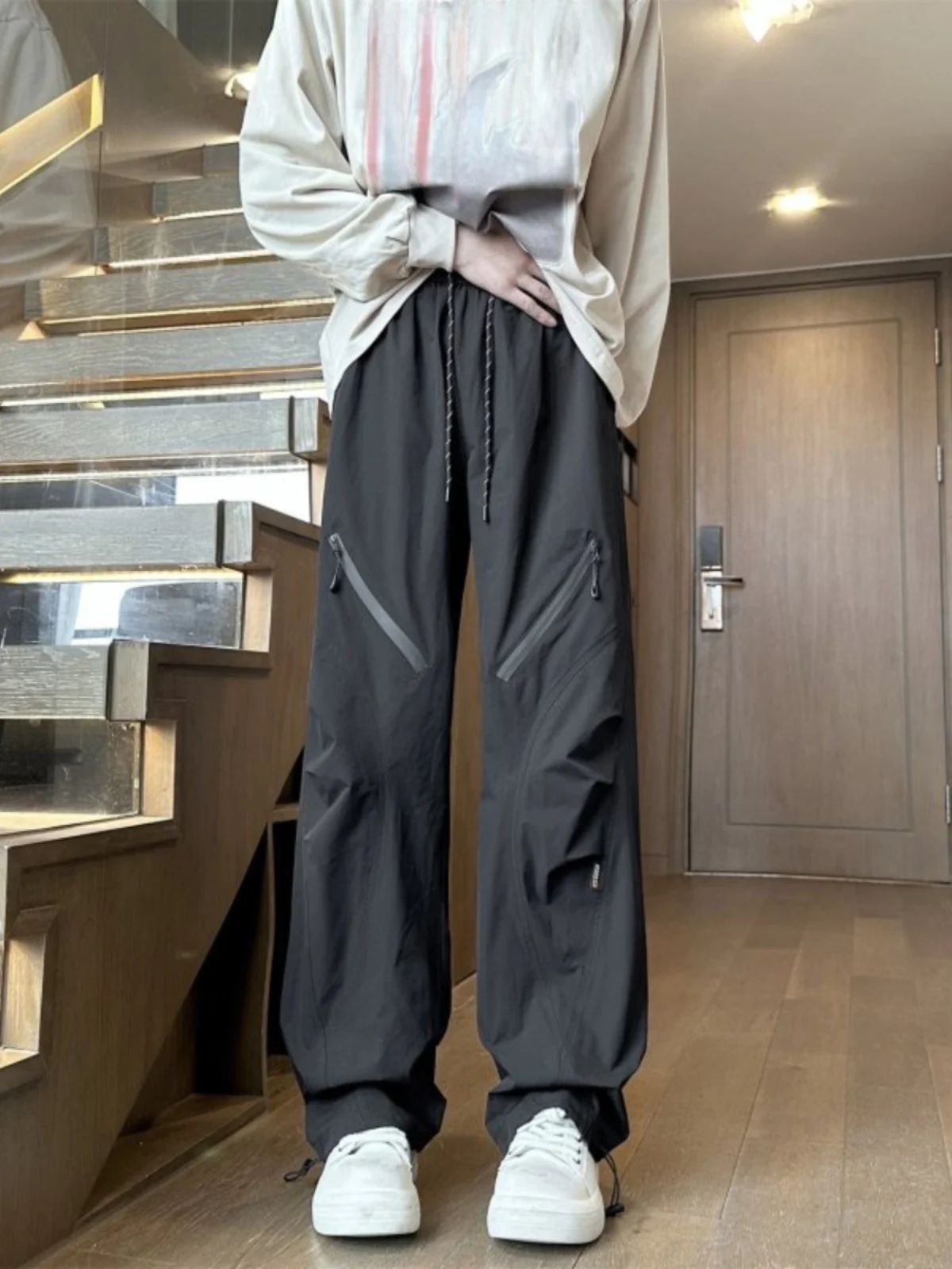 

Bla American Sle Vintage Waterproof Workwear Pants Men's Casual Trousers Cargo Pants Youth ular Long Pants Polyester F...