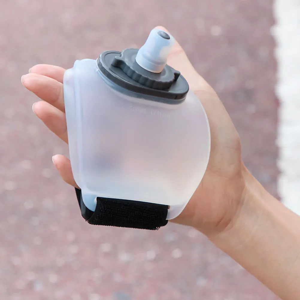

Running Kettle Water Bottle Outdoor Sports Wrist Soft Bag Portable White Silica Gel Fitness