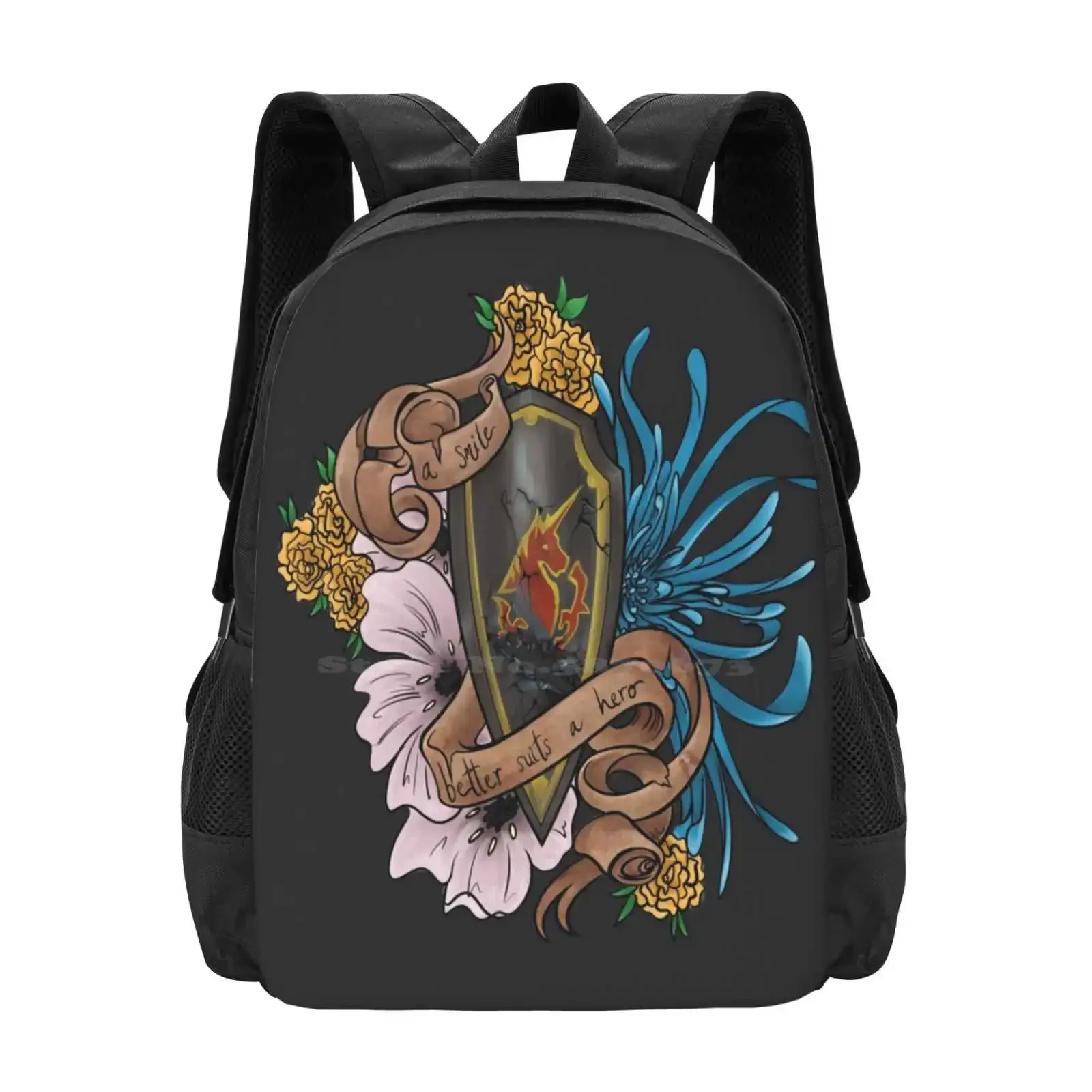 

Hero School Bag Big Capacity Backpack Laptop Floral Tattoo Ffxiv Ff14 Final Fantasy 14 Final Fantasy Xiv Haurchefant House