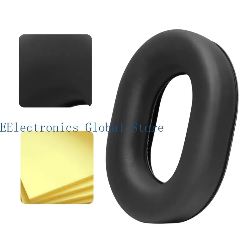 462B Protein Leather Foam Ear Pads for Clark H1060/H1020/H1013.4/H1076/H1030 Headsets, Black Replacement Pair for Flight