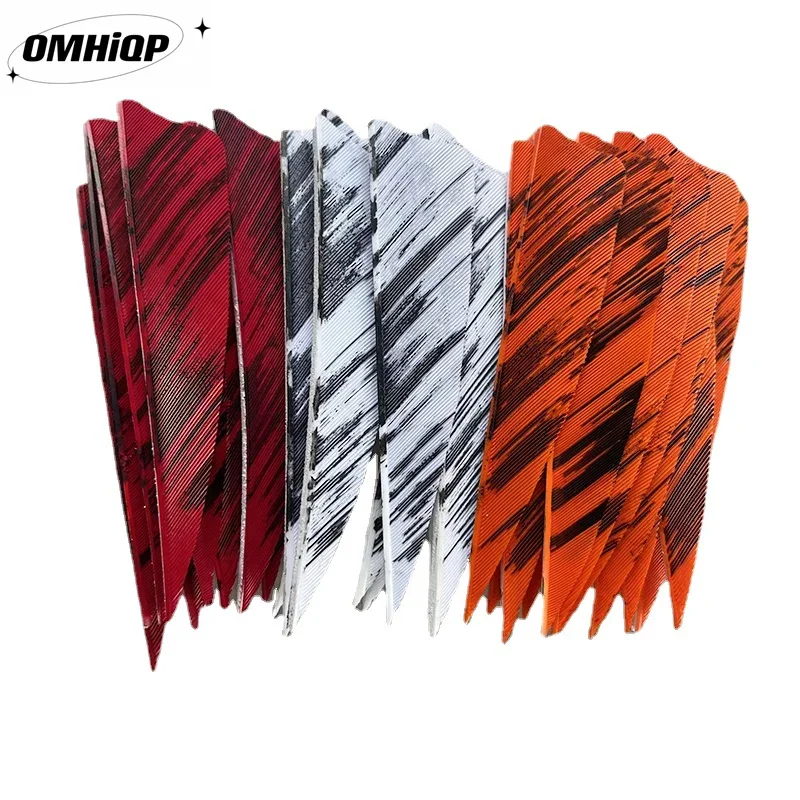 

50Pcs 3Inch Turkey Arrow Feathers Shield Cut Hunting Fletching Ink Design Archery Fletching Fletches Archery Accessories