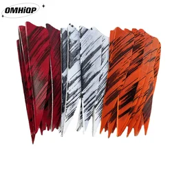 50Pcs 3Inch Turkey Arrow Feathers Shield Cut Hunting Fletching Ink Design Archery Fletching Fletches Archery Accessories