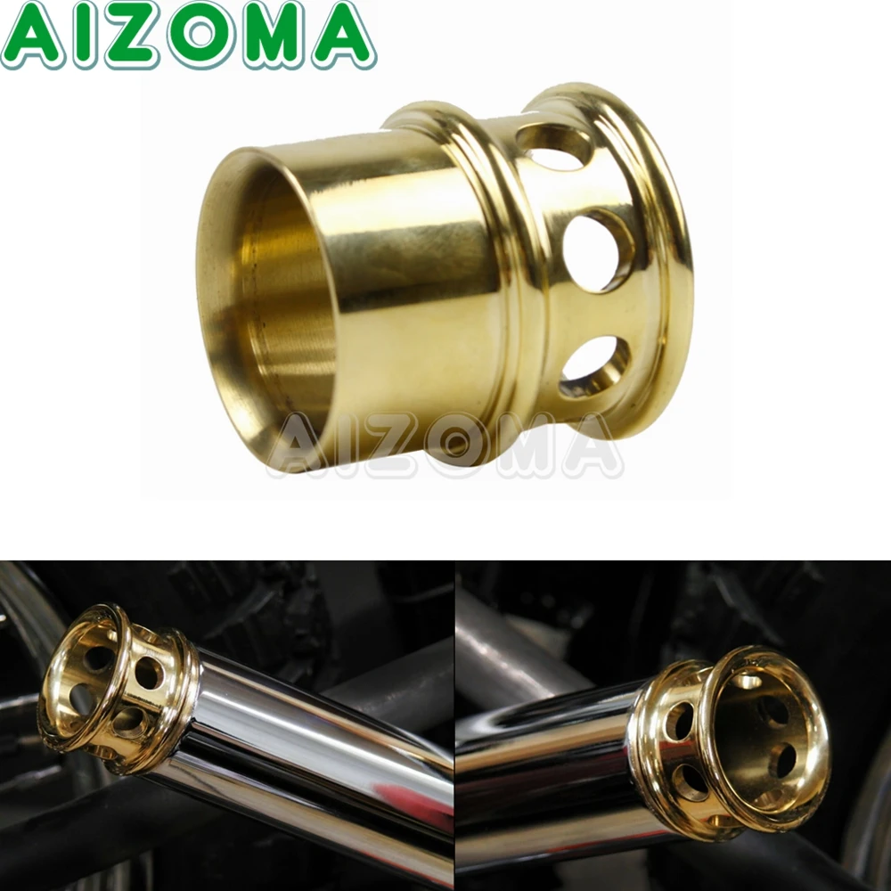 

Universal 1-3/4" or 1.75" 2" 2.25" 2.5" Brass Exhaust Tips For Harley Chopper Bobber Sportster 883 1200 Muffler Pipe Plug Tube
