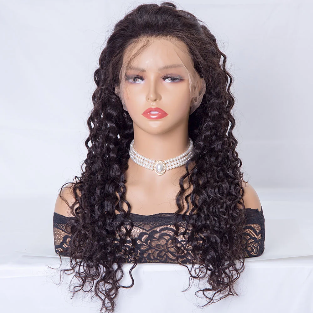 Water Wave Lace Front Wigs 13x4 HD Transparent Lace Frontal Wigs Brazilian Human Hair Pre Plucked 32 Inch 250 Density Lace Wigs