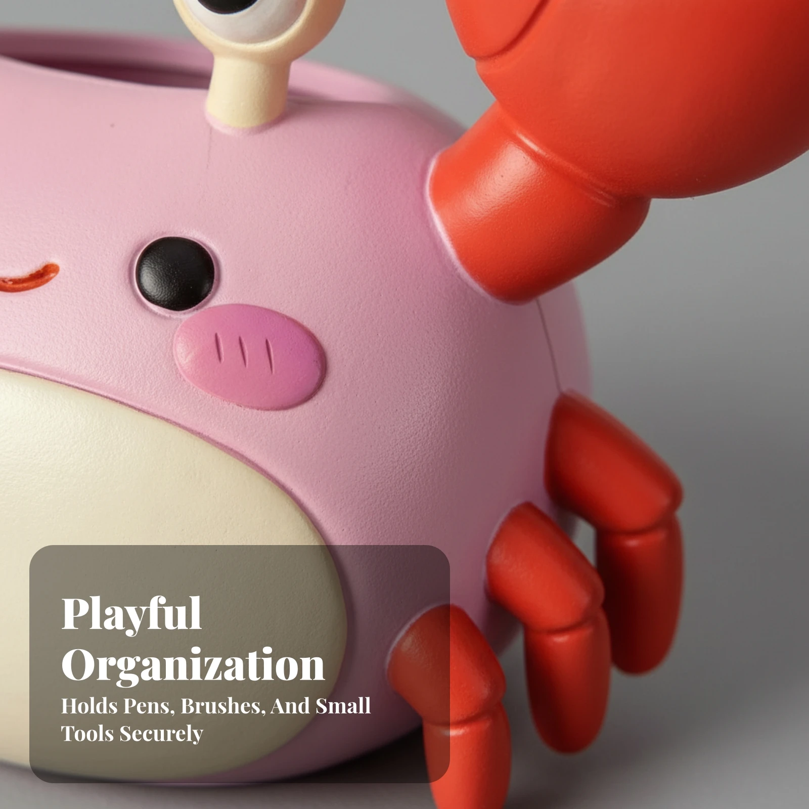 Resin Crab Desktop Organizer Space-Saving Crab-Shaped Pen Holder Animal-Shaped Desk Organizer Versatile Storage Rack Unique