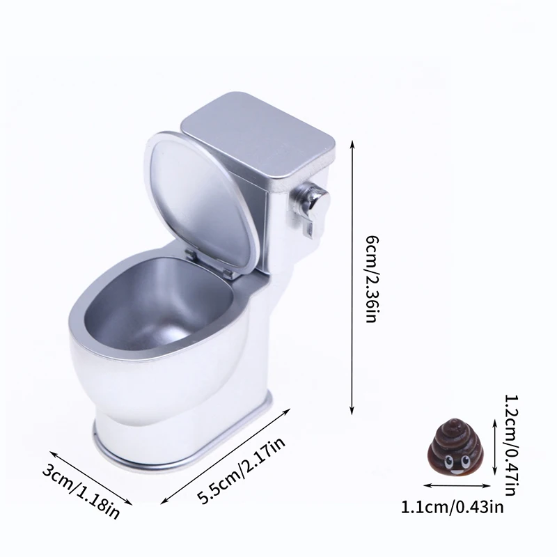 Casa de muñecas en miniatura, juguete de inodoro de simulación de plástico con sonido Poo flush, decoración de baño, accesorios de casa de muñecas, 1 Juego, 1:12