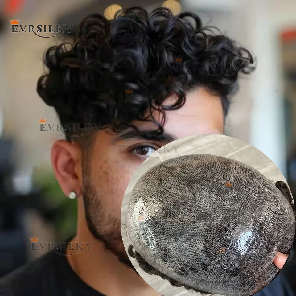 

20 мм вьющиеся полные кожаные коричневые мужские 100% человеческие волосы парик естественная линия волос супер прочный серый 1B20 1b65 1b80 мужской капиллярный протез