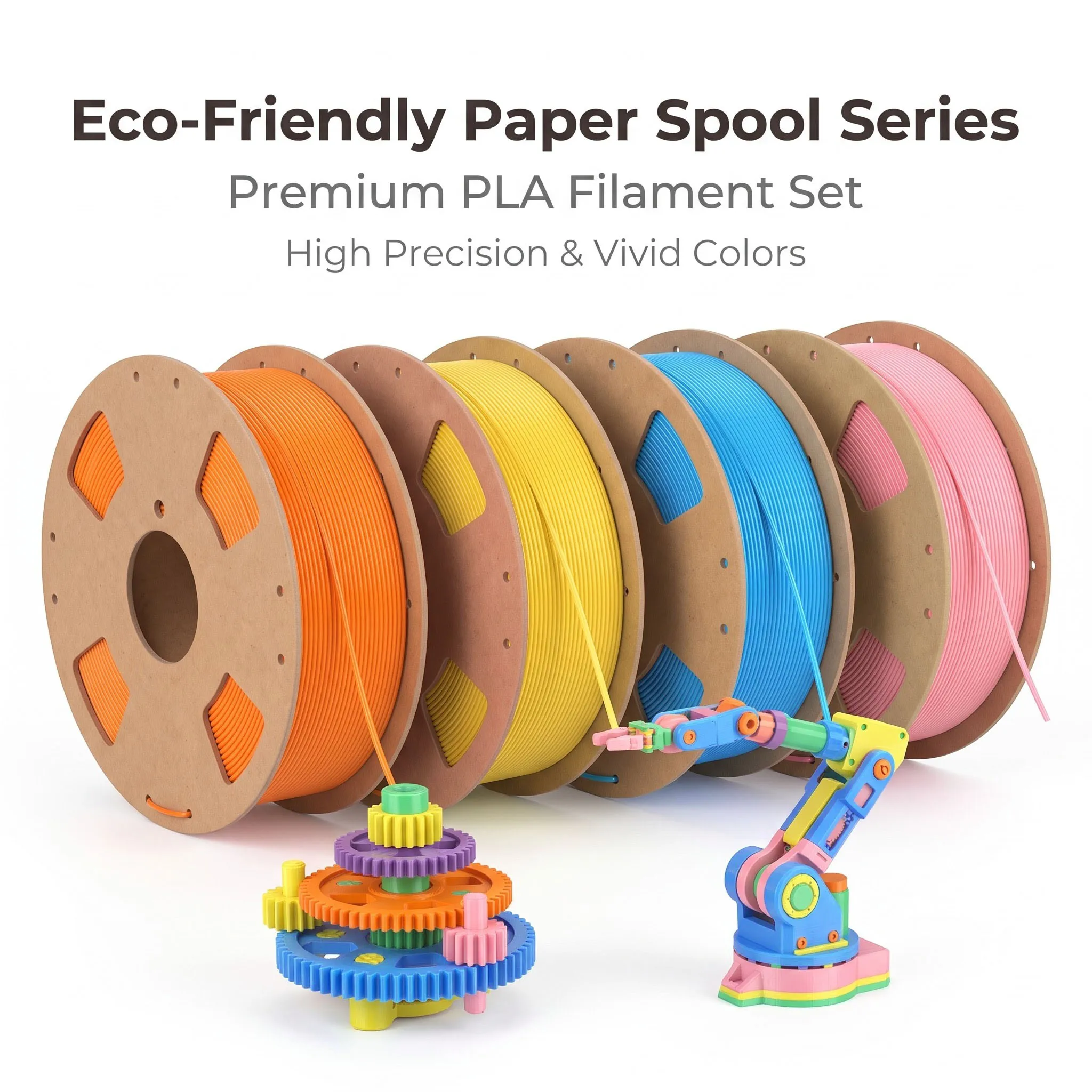PLA Plus 3D Printer Filament 4 Colors Orange Yellow Sky Blue Pink Optional 250g 500g 1kg For FDM 3D Printing