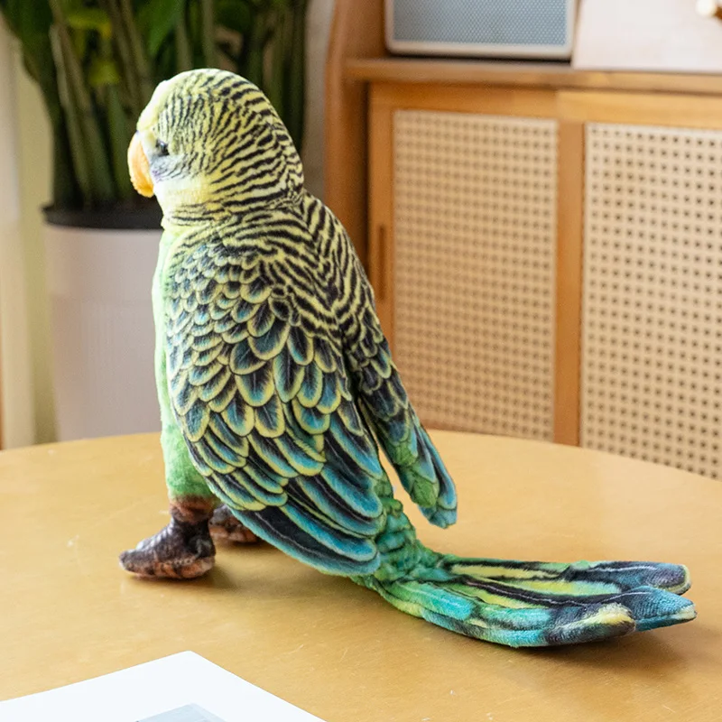23cm Lifelike Fluffy Parrot Plush Toys Kawaii Imitation Bird Stuffed Dolls Photography Prop Bedroom Zoo Souvenir Present