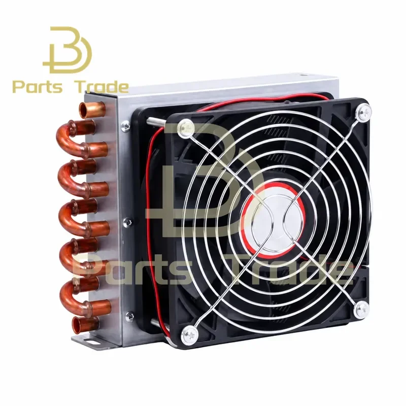 for Shell Condenser Radiator Refrigerator Freezer Air Cooled Water Cooled Aluminum Fin Copper Tube Heat Exchanger with Fan