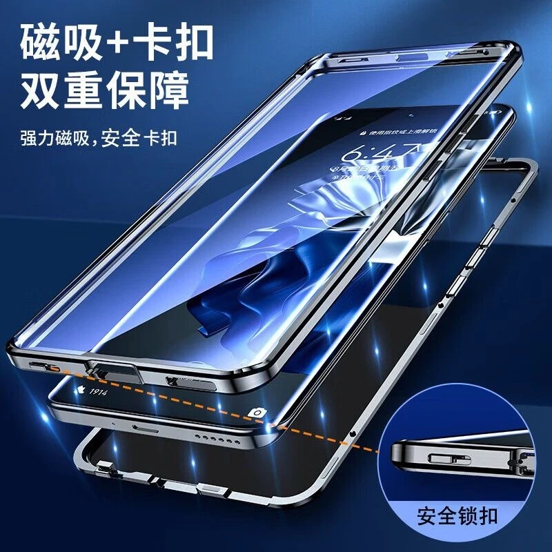 360 Full Case For Honor Magic 6 Lite X9B 5G Double Sided Magnetic Adsorption Metal Tempering Glass Protection Phone Cover Bumper