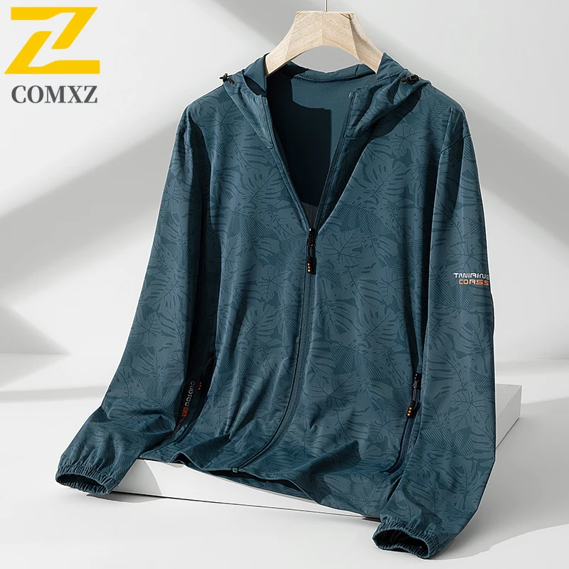 Summer Ice Jacket Men's 2025 New UPF50+ UV Breathable Windbreaker Casual Camouflage Sun protection clothing Camping Hooded Coat