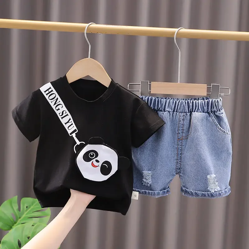 NEW Kids Boys Summer Clothes Newborn Children Clothing Sets Boys Short Sleeve Cartoon Baby Shirts Short Pants Tracksuit Suit