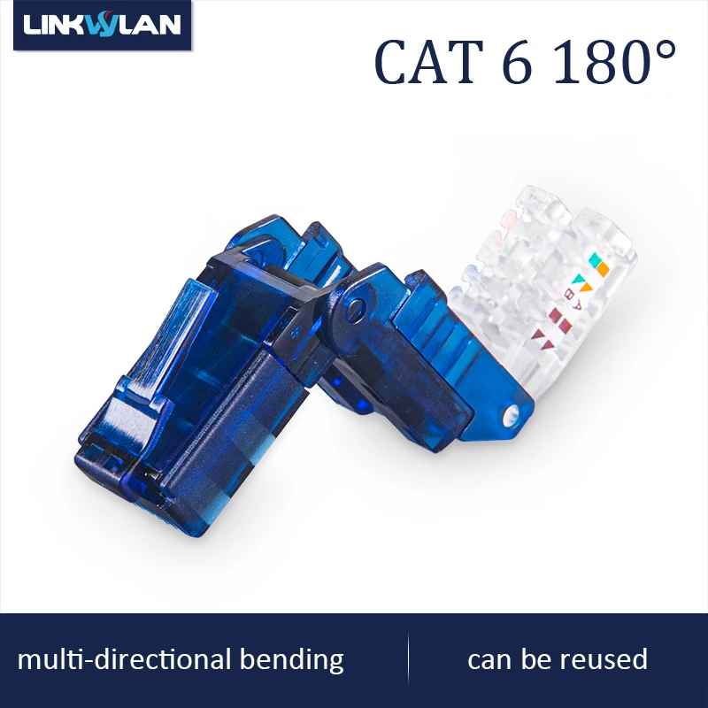 

Наконечник RJ45 CAT 6, UTP, модульный, без обжима, совместим с установочным кабелем cat 5e, 6 24AWG, 26AWG