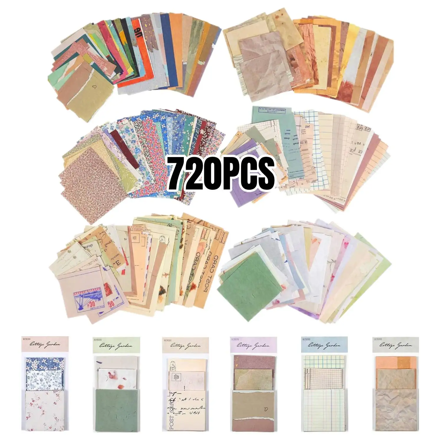 

720 листов винтажной бумаги для скрапбукинга, эстетичная декоративная бумага, материалы для джанк-журналов, для поделок своими руками, идеально подходит для коллажей