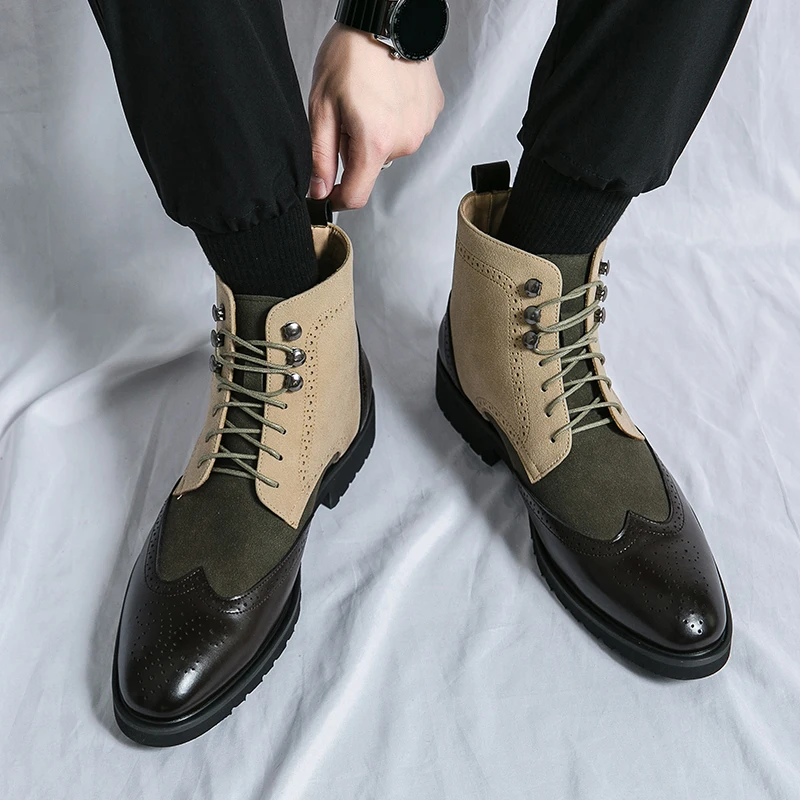 2023 Men Luxury Fashion Business Casual Comfort Versatile Boots Anti-slip Wearable Walk Sneakers Daily Commute Casual Men Boots